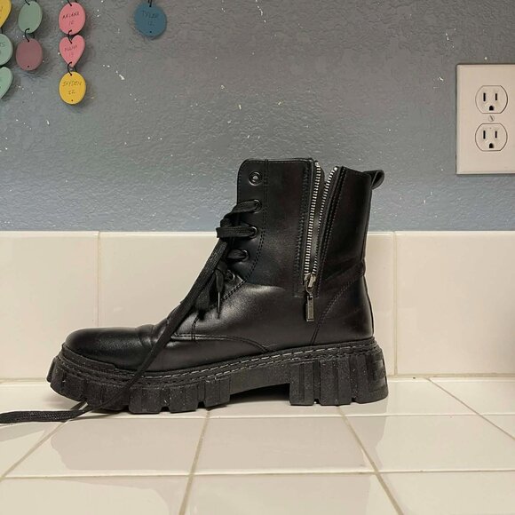 Flansdeh platform zipper boots